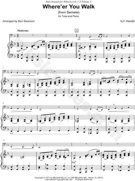 Where'er You Walk - Tuba & Piano