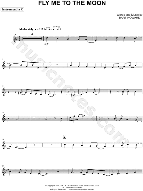 Fly Me to the Moon - C Instrument