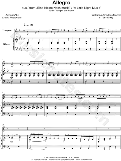 Eine Kleine Nachtmusik, K. 525: I. Allegro [Excerpt] - Trumpet & Piano