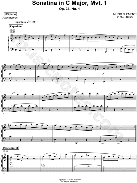 Sonatina in C Major, Mvt. 1