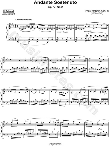 6 Kinderstücke, Op.72, No.2: Andante Sostenuto