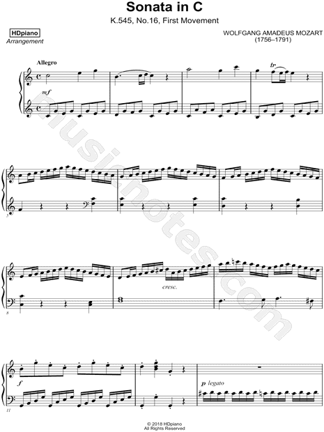 Sonata in C Major, K. 545: I. Allegro (Mozart)