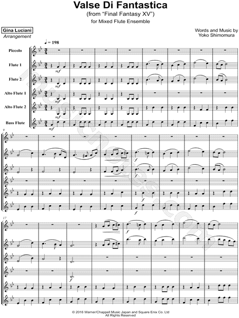 Valse di Fantastica (from Final Fantasy XV) - Mixed Flute Ensemble