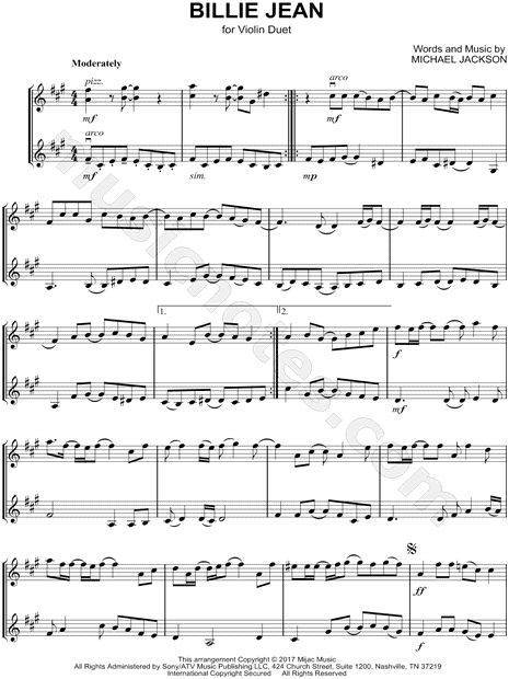 Billie Jean - Violin Duet