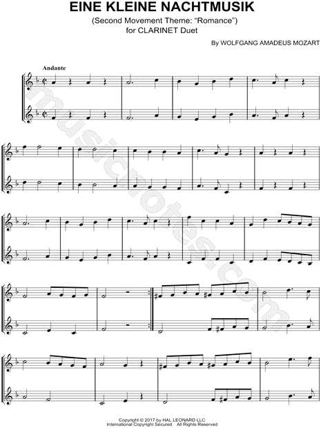 Eine Kleine Nachtmusik: II. Romanza - Clarinet Duet