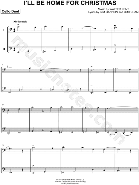 I'll Be Home for Christmas - Cello Duet