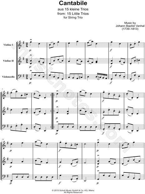 15 Little Trios: XIII. Cantabile