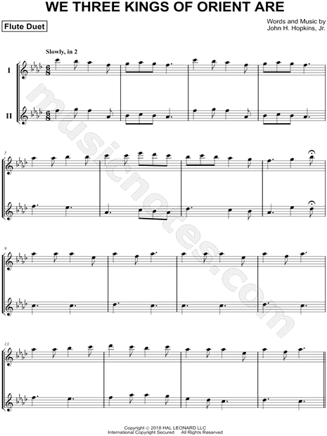 We Three Kings of Orient Are - Flute Duet