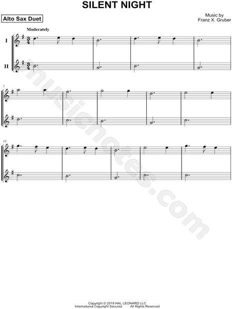 Silent Night - Alto Saxophone Duet