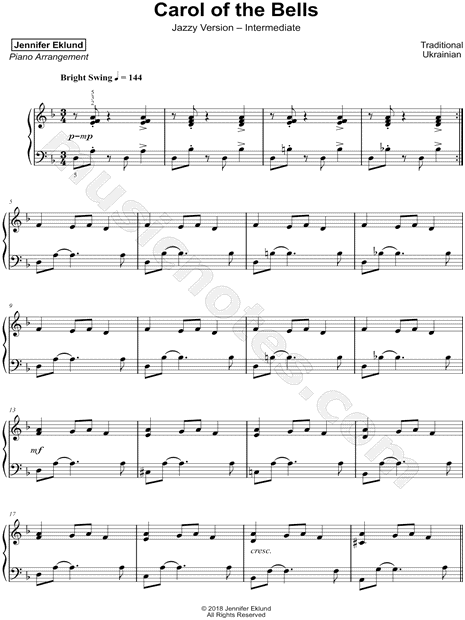 Carol of the Bells [jazz version - intermediate]