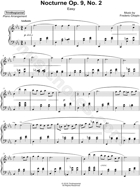 Nocturne in Eb Major, Op. 9, No. 2 [easy]