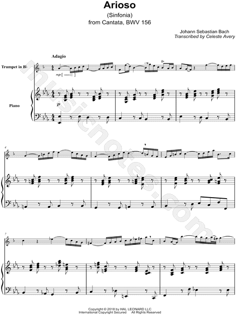 Arioso from Cantata No. 156, BWV 156 - Trumpet & Piano