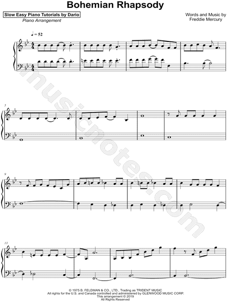 Bohemian Rhapsody [Slow Easy Piano Tutorial]