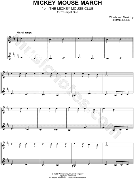 Mickey Mouse March - Trumpet Duet