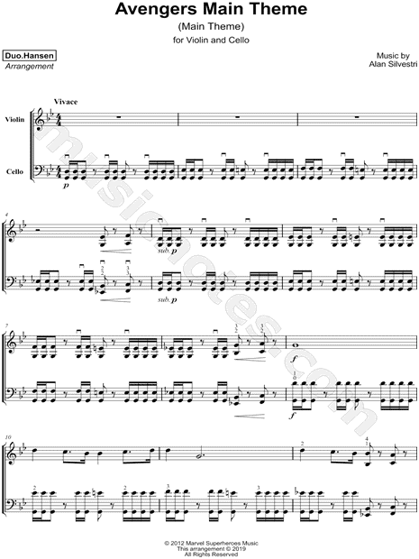 The Avengers [Main Theme] - Violin & Cello