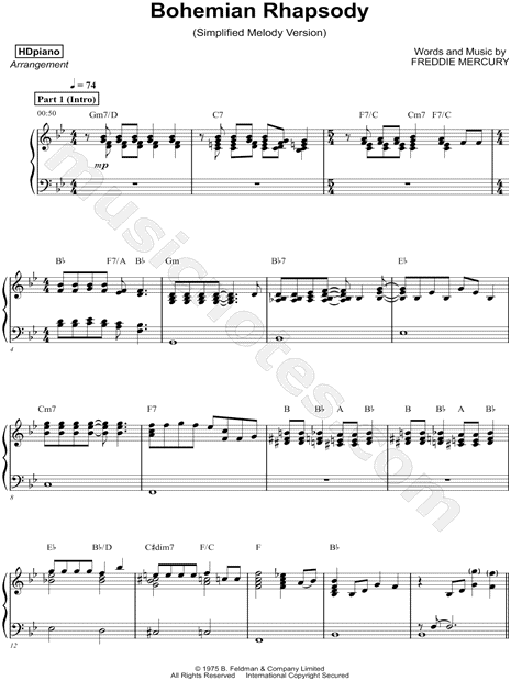 Bohemian Rhapsody [simplified melody version]