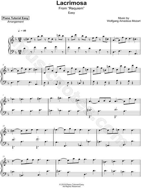 Requiem, K. 626: Lacrimosa [easy]