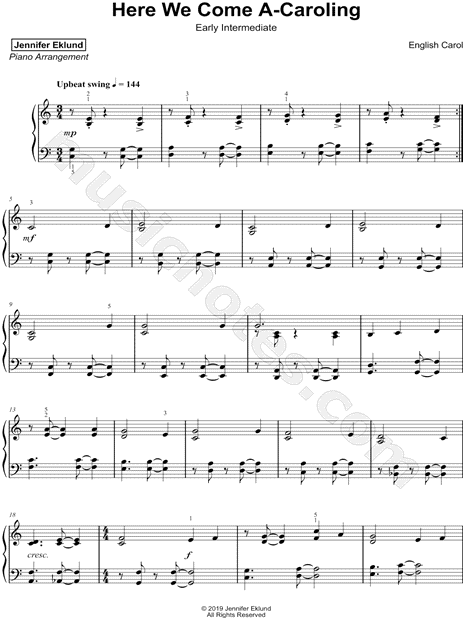 Here We Come A-Caroling [early intermediate]