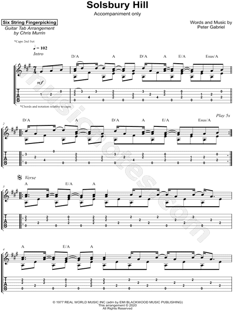 Solsbury Hill [accompaniment only]