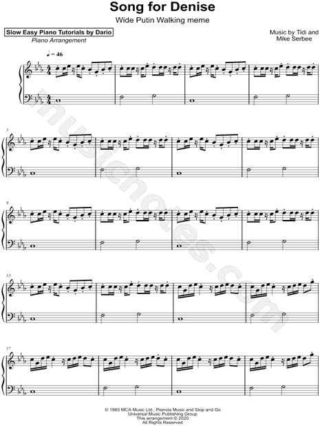 Song for Denise [Slow Easy Piano Tutorial]
