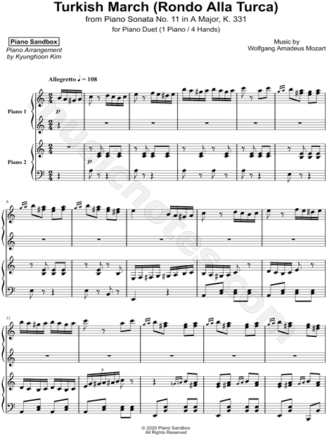 Piano Sonata in A Major, K. 331: Rondo Alla Turca