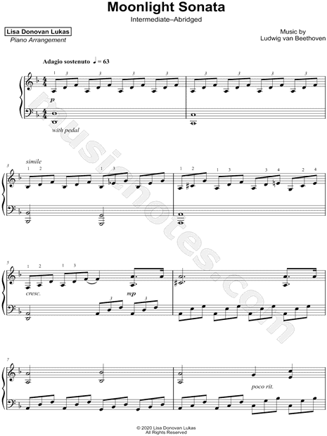 Moonlight Sonata [intermediate - abridged]