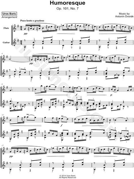Humoresque, Op. 101, No. 7 - Flute & Guitar