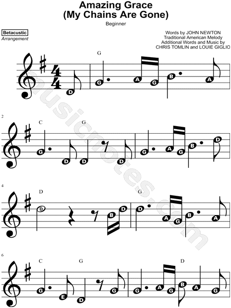 Amazing Grace (My Chains Are Gone) [beginner]