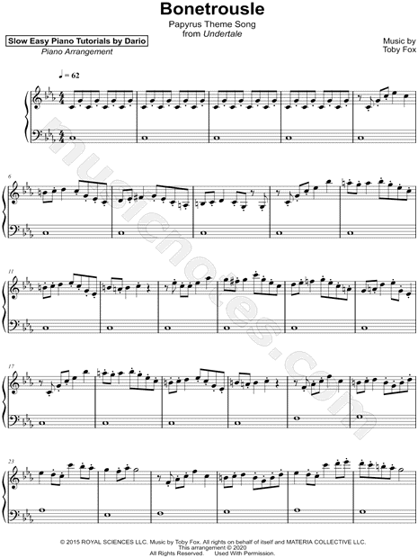 Bonetrousle [Slow Easy Piano Tutorial]