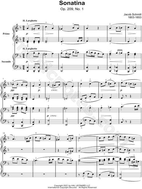 Sonatina, Op. 209, No. 1, II. Larghetto