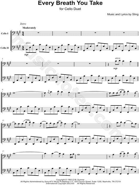 Every Breath You Take - Cello Duet