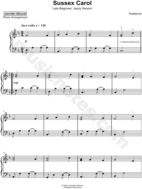 Sussex Carol [late beginner - jazzy version]
