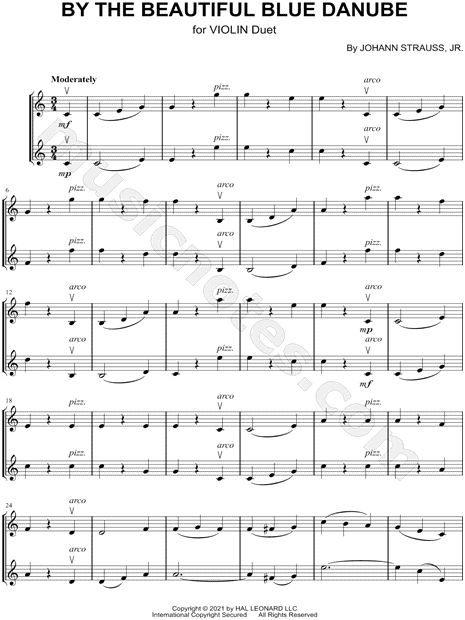 The Blue Danube Waltz No. 1 - Violin Duet