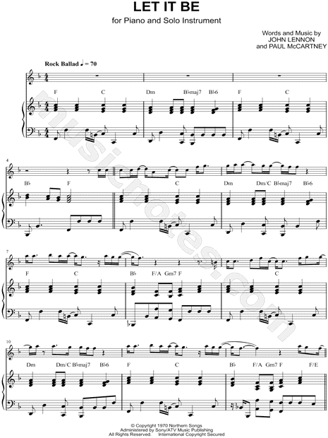 Let It Be - Piano Accompaniment