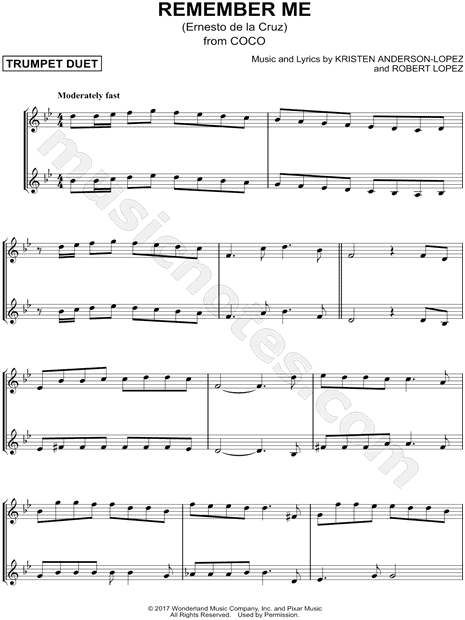 Remember Me (Ernesto de la Cruz) - Trumpet Duet