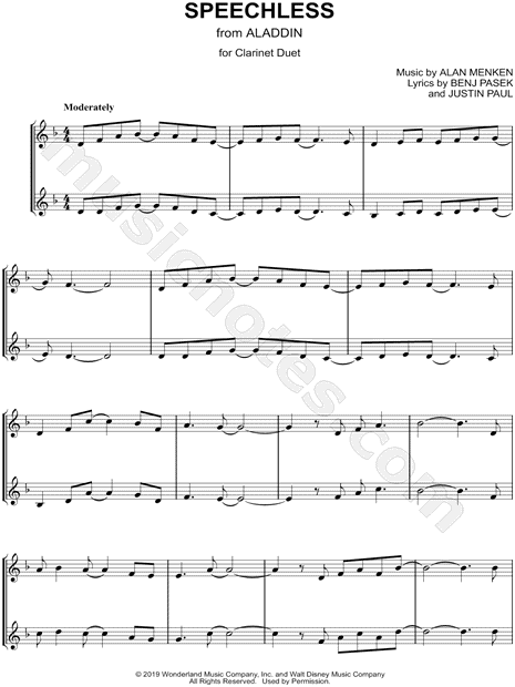 Speechless - Clarinet Duet