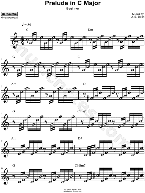 Prelude No. 1 in C Major [beginner]