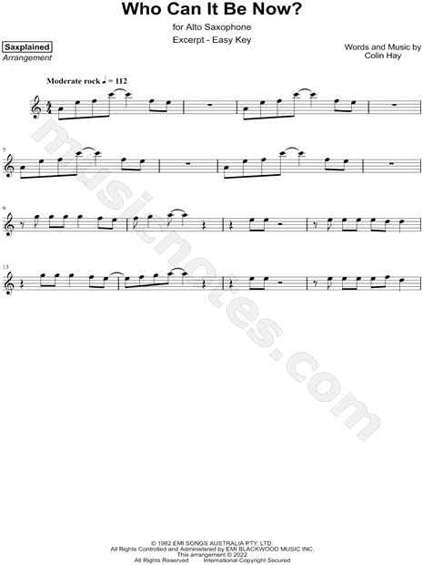 Who Can It Be Now? [excerpt - easy]