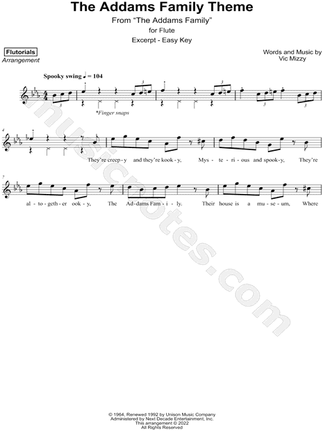 The Addams Family Theme [excerpt - easy]