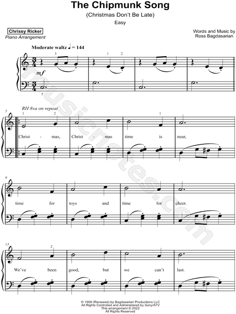 The Chipmunk Song [easy]