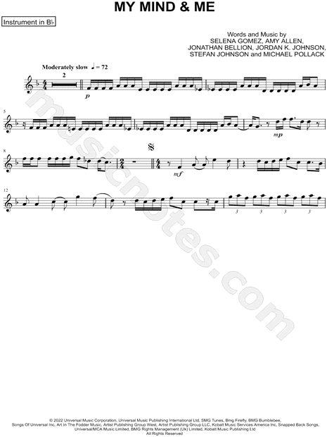 My Mind & Me - Bb Instrument