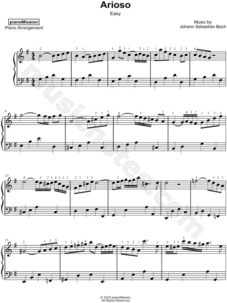 Arioso from Cantata BWV 156 [easy]