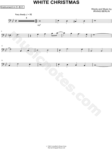 White Christmas - Bass Clef Instrument