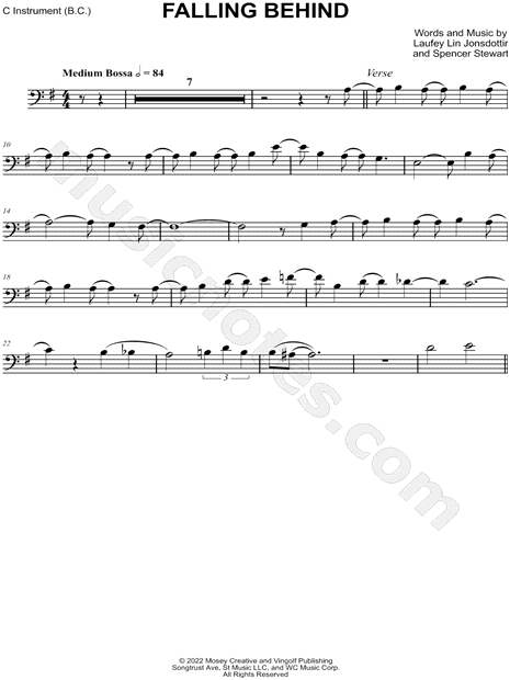 Falling Behind - Laufey - Bass Clef Instrument