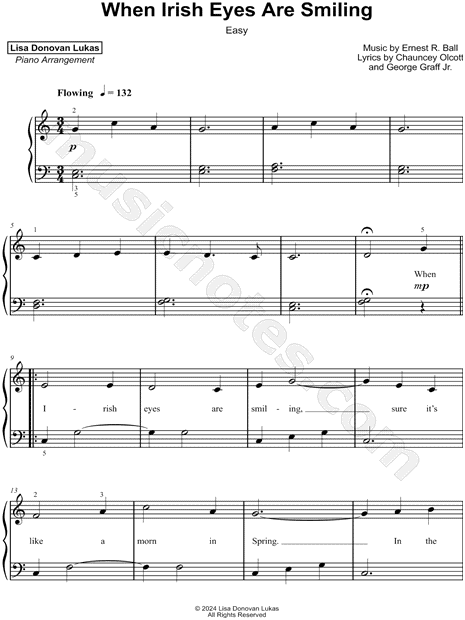 When Irish Eyes Are Smiling [easy]