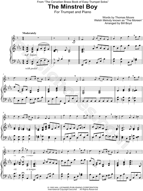 The Minstrel Boy - Trumpet & Piano