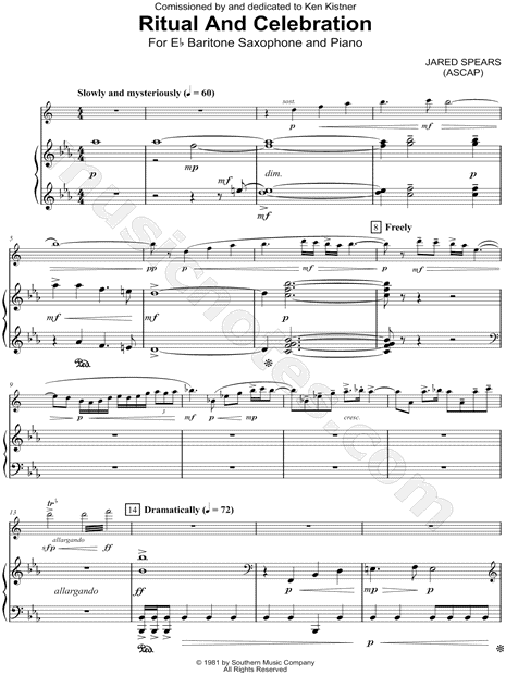 Ritual and Celebration - Baritone Saxophone & Piano