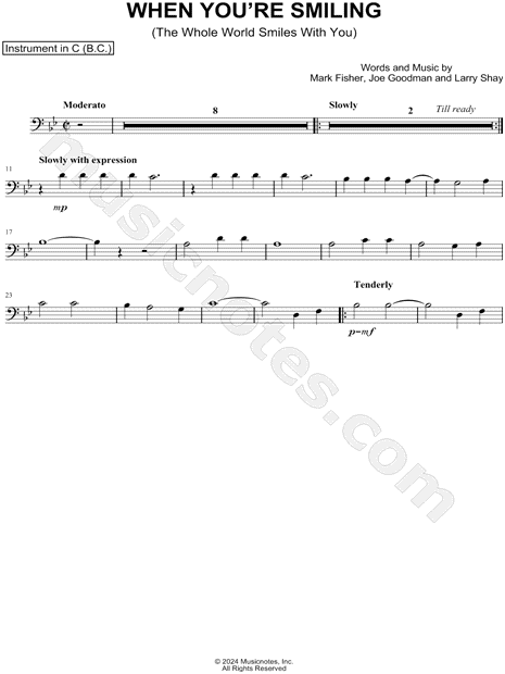 When You're Smiling - Bass Clef Instrument