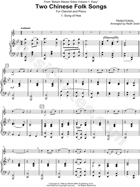 Two Chinese Folk Songs - Piano Accompaniment