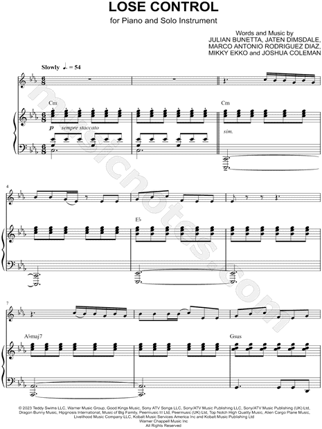 Lose Control - Piano Accompaniment